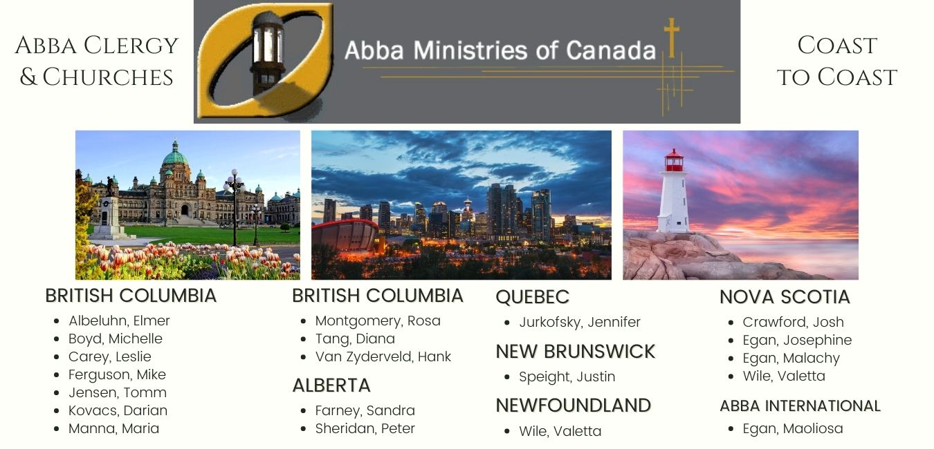 Abba Clergy in BC, AB, NB, NL, NS